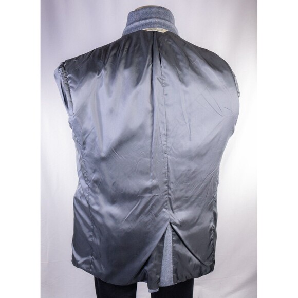 Evan Picone Blue Herringbone Wool Blend Two Button Two Piece Suit Size: 42R - Picture 12 of 14